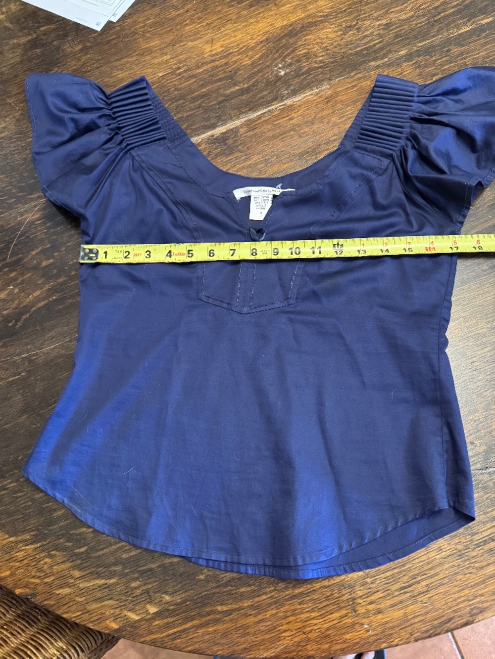 Diane Von Furstenberg navy butterfly sleeve blouse